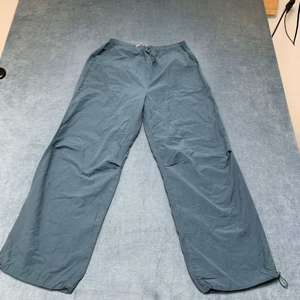 Aeropostale Parachute Pants Womens Small Gray Cotton Drawcord Waist Streetwear